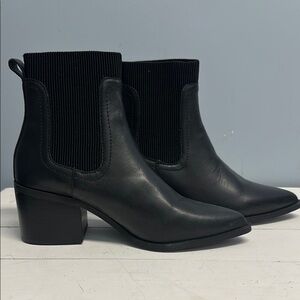Chelsea & Violet Black Ankle Boots with Western Style